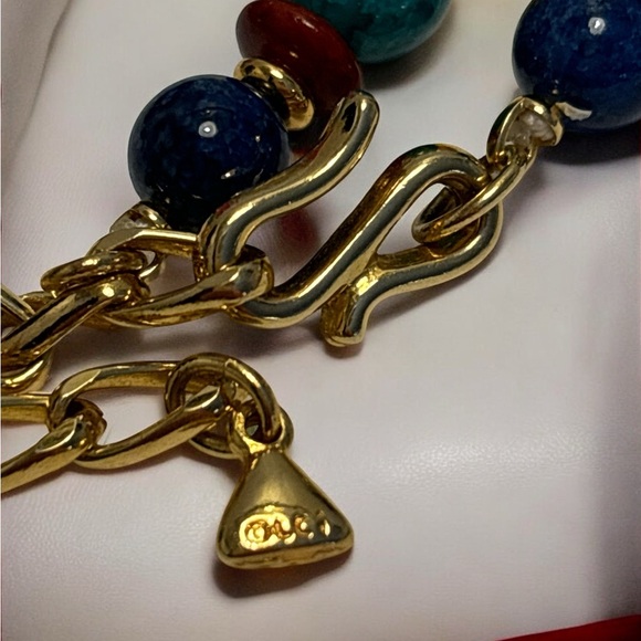 🛍️3 for $25🛍️ Liz Claiborne Gold Tone Colorful Acrylic Beaded Necklace 24” - Picture 4 of 6